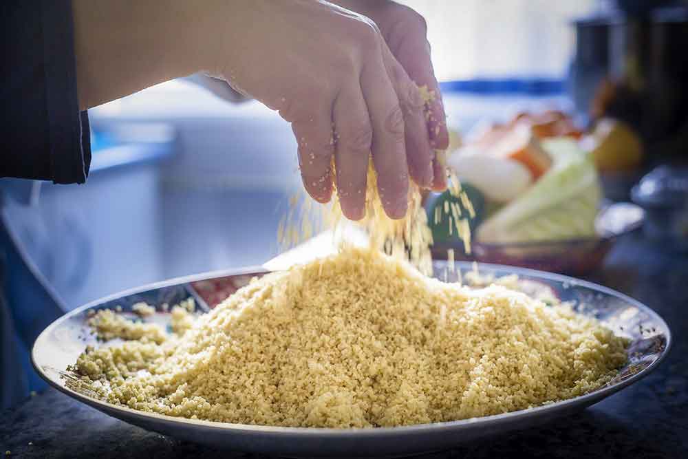 cuisson de la semoule pour couscous 