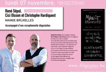 Découvrez Mange Bruxelles lors d'une dégustation orchestrée par Christophe Hardiquest ce lundi soir chez Filigranes